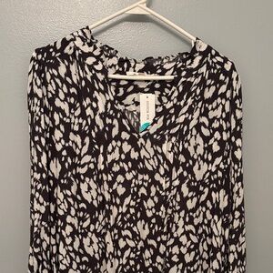 Wild Fable Black and White Patterned Blouse NWT
